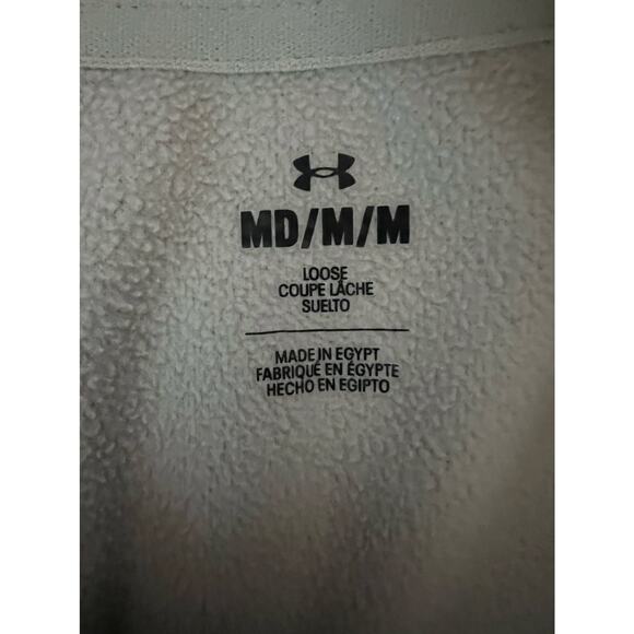 UNDER ARMOUR HOODIE SWEATSHIRT MENS BEIGE FRONT LOGO SIZE M - Picture 9 of 11